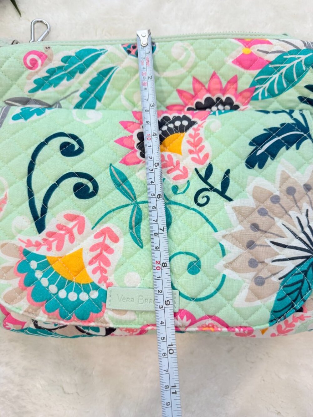 NWT Vera Bradley Floral Quilted Convertible Crossbody Shoulder Bag Mint Green - Picture 8 of 10